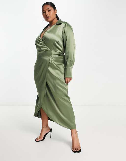 Asos silk hot sale wrap dress