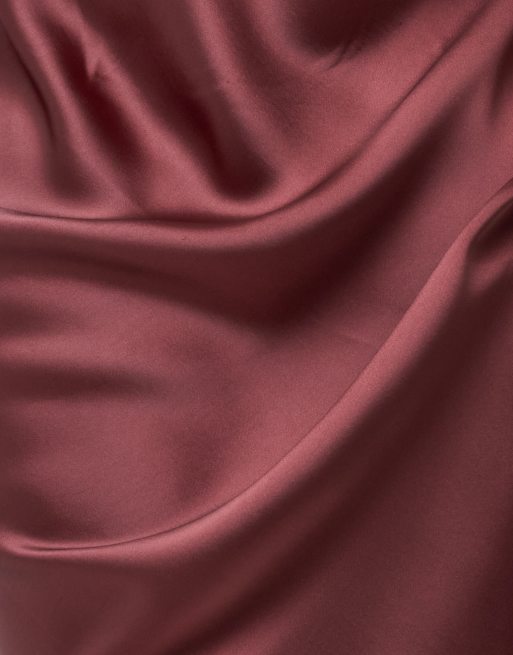 ASOS DESIGN Curve satin bias maxi skirt in chocolate, 3 of 5