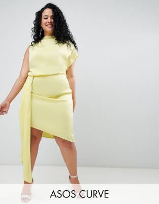 asos curve yellow dress