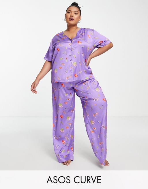 purple pajama set for women