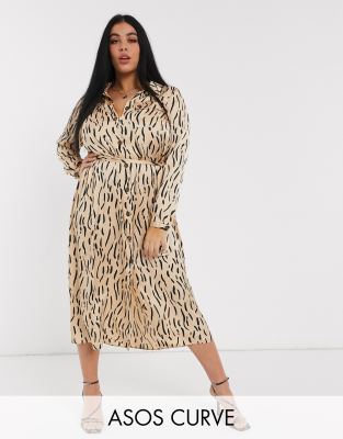 asos curve leopard dress