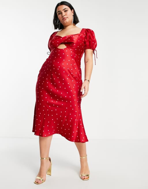 Asos red sales tea dress