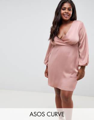 plus size satin mini dress