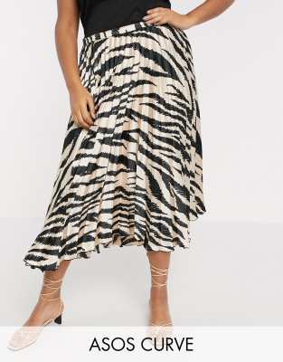 tiger print satin skirt