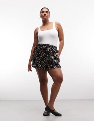 Asos Curve Asos Design Curve Satin Shorts In Multi