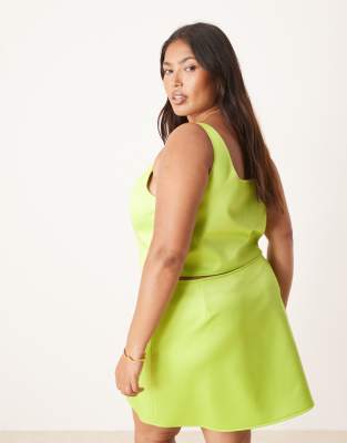 Asos Curve Asos Design Curve Satin Wide Square Neck Cami Top