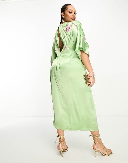 Asos silk wrap dress sale