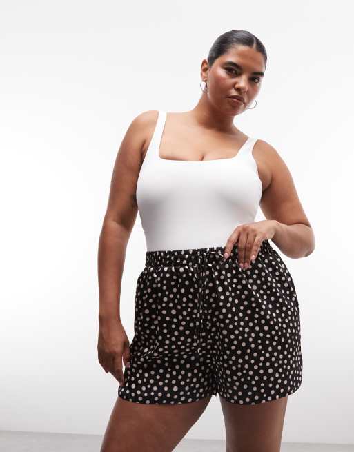 ASOS DESIGN Curve satynowe szorty w groszki, 2 z 5