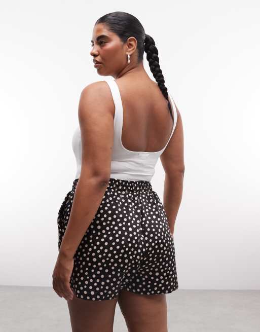 ASOS DESIGN Curve satynowe szorty w groszki, 4 z 5