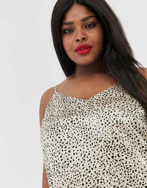 ASOS DESIGN – Curve – Satynowy top na ramiączkach ze zwierzęcym nadrukiem, 3 z 4