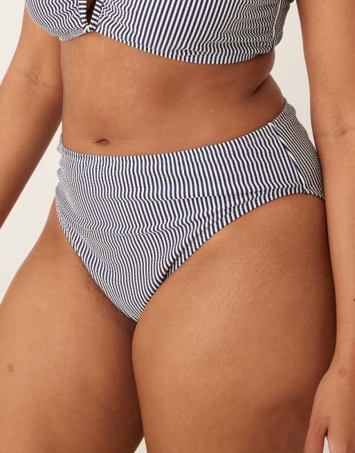 ASOS DESIGN Curve – Scarlet – Bikini w kolorze indygo w paski, 2 z 3