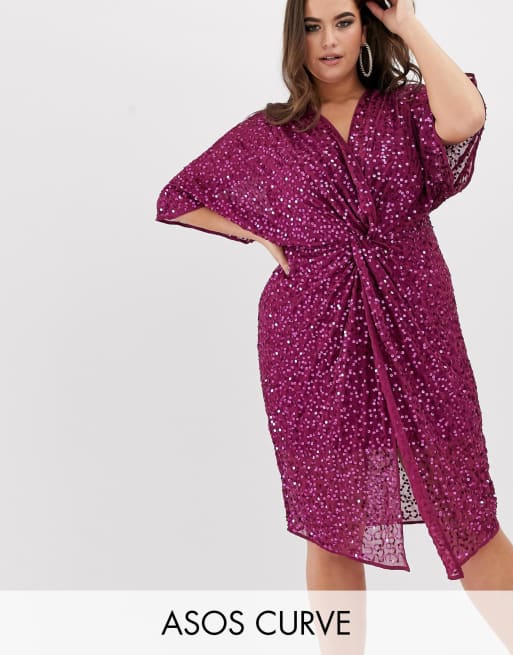 Asos sequin clearance kimono midi dress