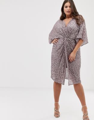 kimono knot front dress