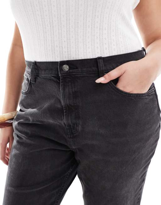ASOS DESIGN Curve – Schlagjeans in verwaschenem Schwarz mit mittelhohem Bund, 5 von 5