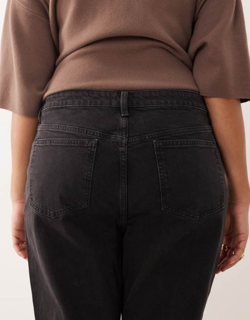 ASOS DESIGN Curve – Schlagjeans in verwaschenem Schwarz mit mittelhohem Bund, 5 von 5