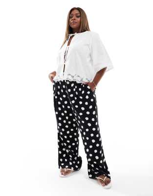 ASOS DESIGN Curve - Schlupfhose mit Polka Dots-Bunt