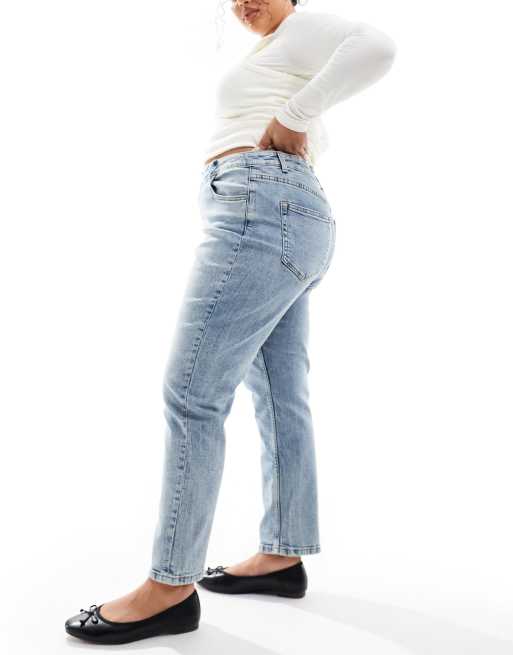 FhyzicsShops DESIGN Curve – Schmal geschnittene Mom-jeans denim in Mittelblau