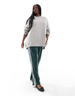 ASOS DESIGN Curve - Schweres Oversize-Sweatshirt in meliertem Grau