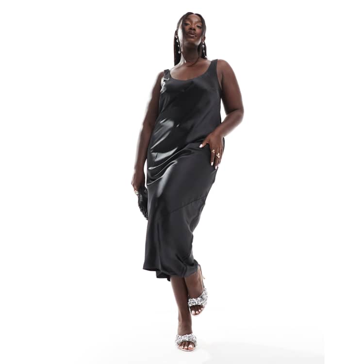 satin scoop neck bias midi slip dress Natural Silk Slip Dress Midi 100% Silk Dress Scoop Neck Wide Straps Yellow Silk  Dress Bias Cut Tank Dress Silk Satin Plus Size Dress Yuna