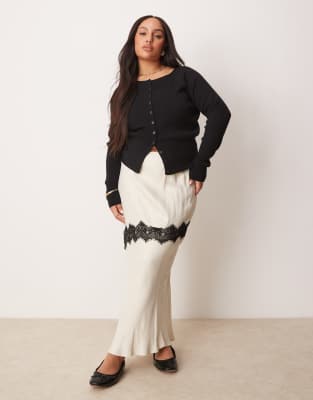 Asos Curve Asos Design Curve Scoop Neck Sculpted Cardigan In Black