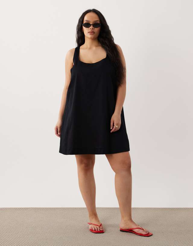 ASOS Curve - Scoop Neck Shift Mini Dress - Women - Cotton - 14 US