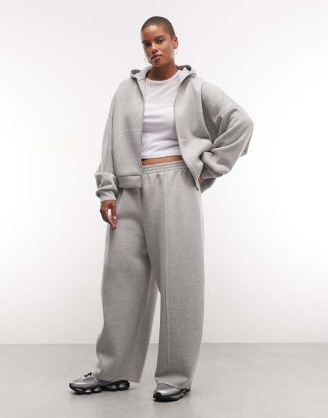 ASOS DESIGN Curve scuba-style fabric in grey marl - view 1