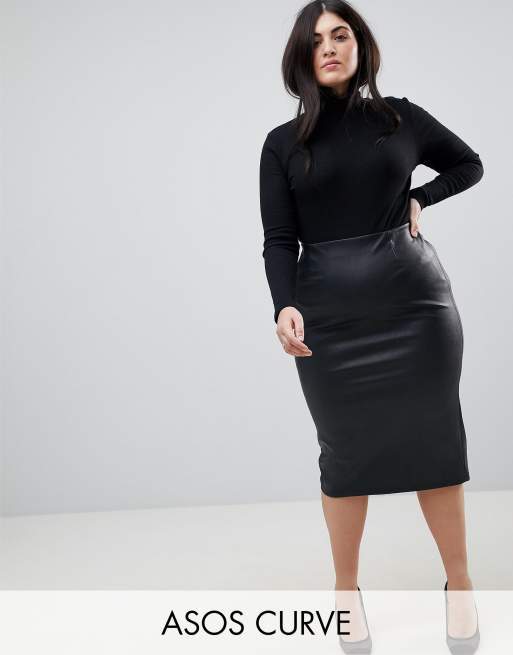 Asos curve shop leather skirt