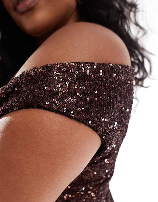 Off-The-Shoulder Burgundy Sequin Mini Party Dress Off-The-Shoulder Burgundy Sequin Mini Party Dress