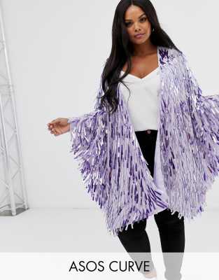 plus size sequin kimono