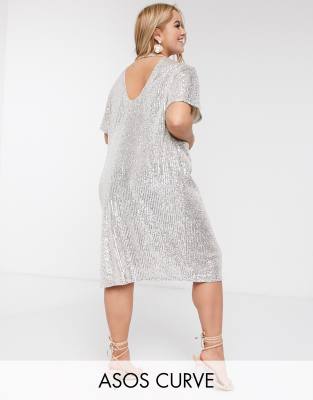 asos plus size sequin dress