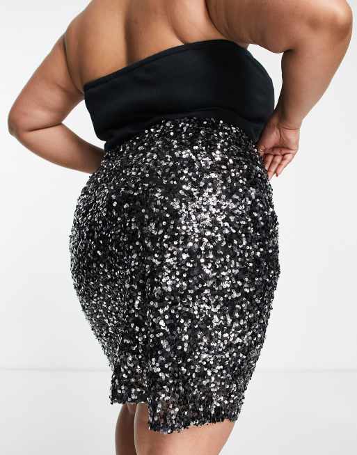 ASOS DESIGN sequin mini skirt in black sequin