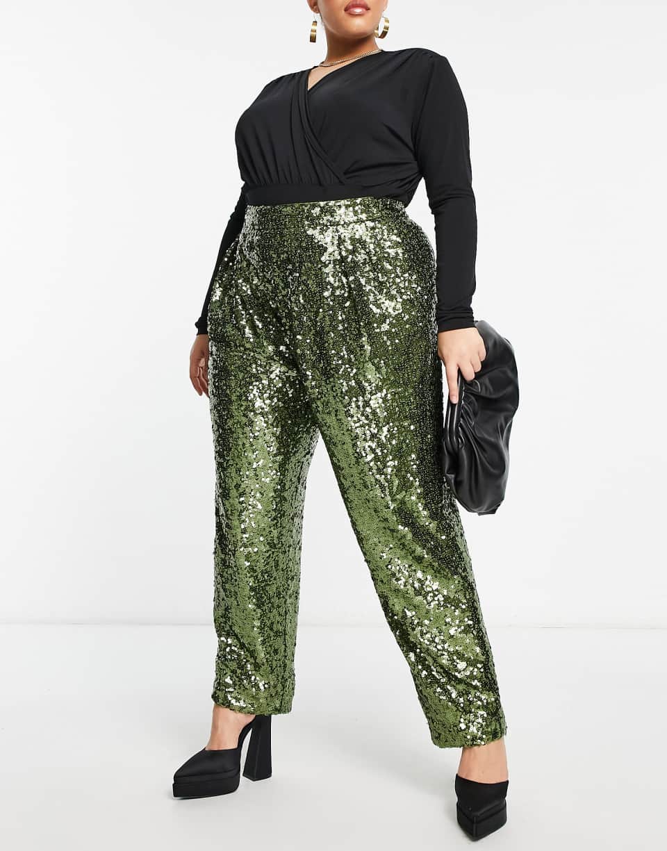 Sequin slouchy trouser