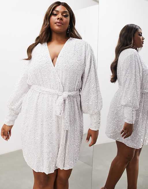 plus size white sequin dress Iridescent Prom V-Neck Backless A-Line Formal Dress Custom Color / US2 Available In Plus Sizes Sequin Dress Adrianna Papell Sheath