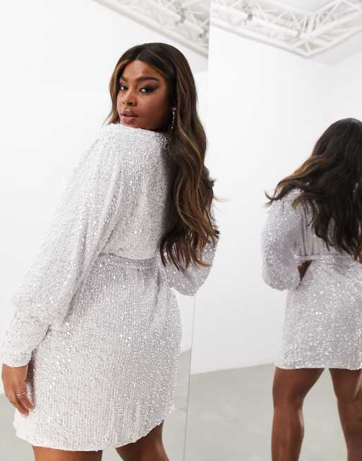 Asos white sparkly dress best sale