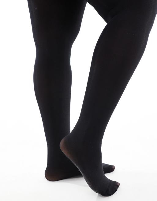 ASOS DESIGN Curve - Set met 2 panty's van 60 denier met superstretch in zwart, 3 van 4