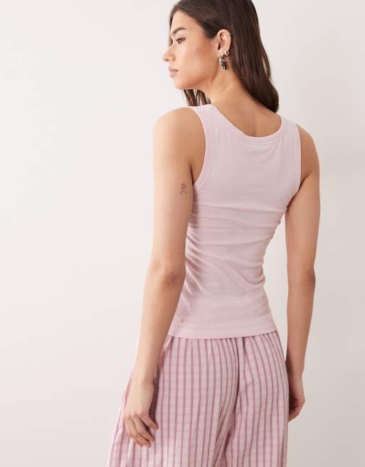 ASOS DESIGN Curve - Set van 2 pyjamahemden in nertsroze en roze, 4 van 4