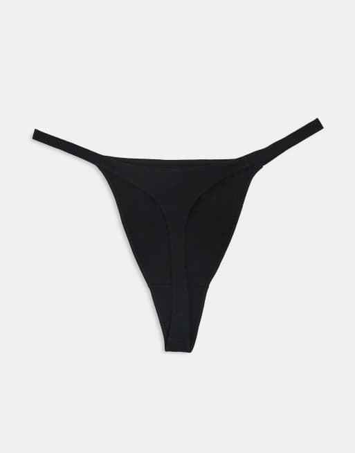 ASOS DESIGN Curve - Set van 3 tanga-strings in zwart, 2 van 3