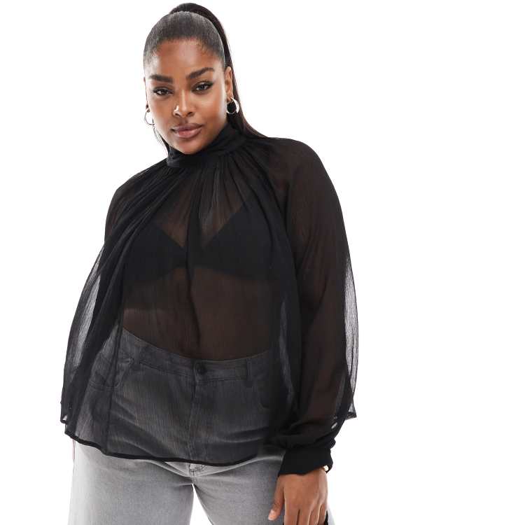 k@na 　sheer over flare blouse ブラウス sheer over flare blouse – Acka online store