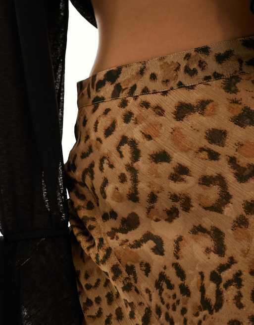 Asos leopard maxi clearance skirt