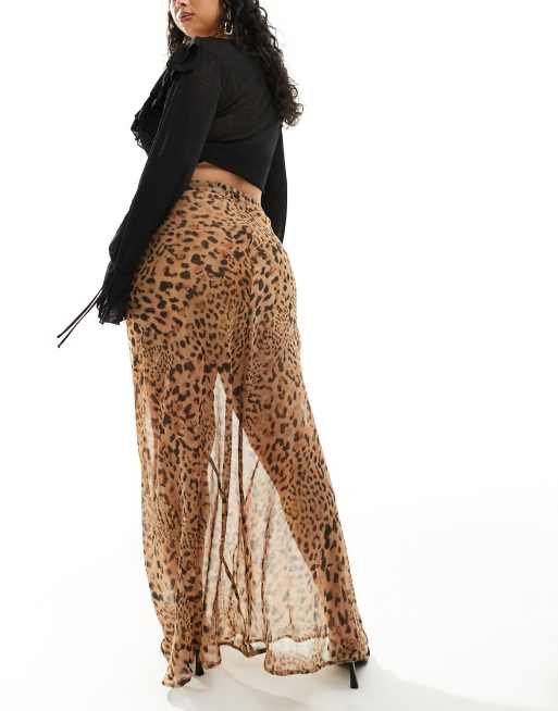 Leopard print maxi skirt asos best sale