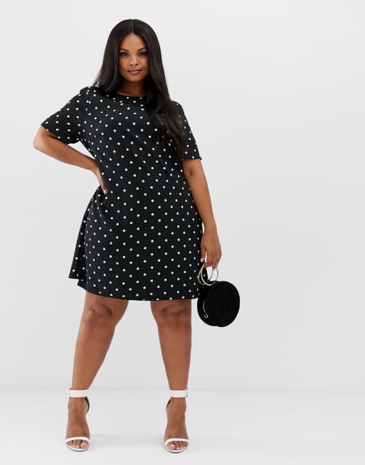 Asos curve store polka dot dress