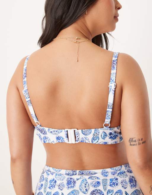 ASOS DESIGN Curve – Shelina – Snäckmönstrad bikiniöverdel i crop top-stil, 2 av 4