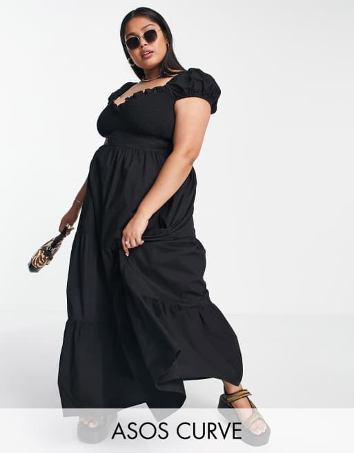 Asos black hot sale curve dress