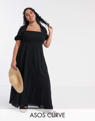 asos curve black dress