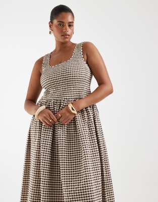 Asos Curve Asos Design Curve Shirred Midaxi Dress In Black