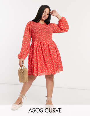 asos curve red dress