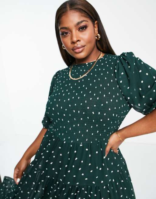 Asos green sales spot dress