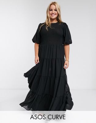 plain black maxi dress uk