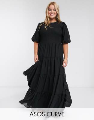 plus size plain black dress