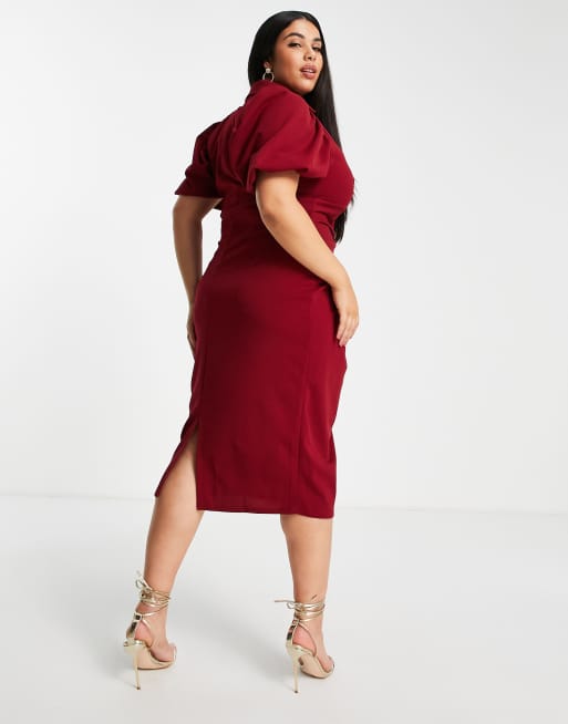 red knot midi dress Anthropologie Farm Rio Knot Midi Dress In Red Size Large